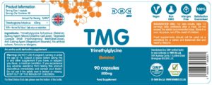 TMG (Trimethylglycine) 500mg 90 Capsules